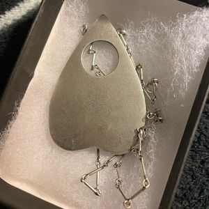 Bloodmilk Jewelry Large Ouija Planchette Necklace 22” oxidized silver Disco.